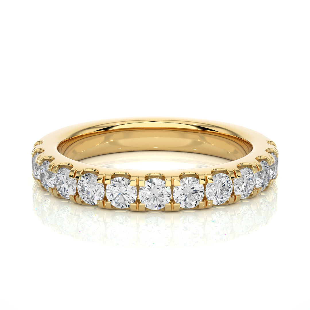 1 Ct Moissanite V-Split Half Eternity Band In Silver