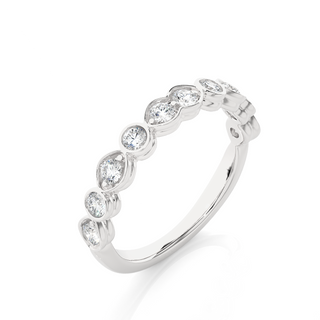 1 Ct Moissanite Anniversary Bands for Her in White Gold
