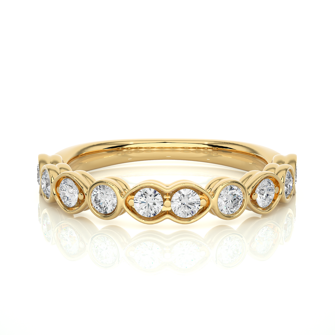 1 Ct Round Moissanite Wedding Band For Women In White Gold