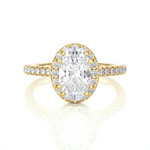 Load image into Gallery viewer, 2 Ct Oval Cut Moissanite Halo Engagement Ring In Silver
