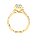 Load image into Gallery viewer, Oval Shape with Accents Moissanite Engagement Ring yellow gold
