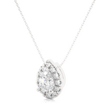 Load image into Gallery viewer, Pear Shaped Halo Moissnaite Pendant silver
