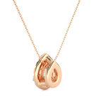 Load image into Gallery viewer, 1 Ct Pear Shaped Moissanite Halo Pendant In Rose Gold
