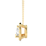 Load image into Gallery viewer, Pear Shaped Halo Moissnaite Pendant yellow gold
