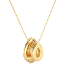 Load image into Gallery viewer, Pear Shaped Halo Moissnaite Pendant yellow gold
