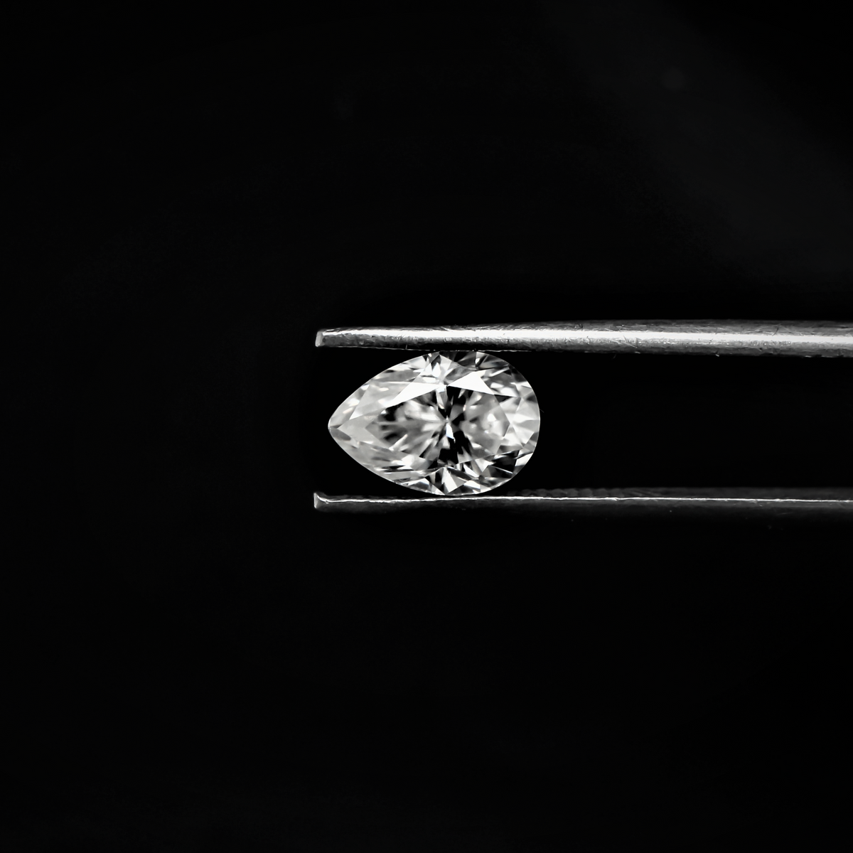 Pear shaped moissanite stone