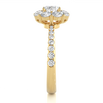 Load image into Gallery viewer, Pinched Shank Flower Design Moissnaite Ring yellow gold
