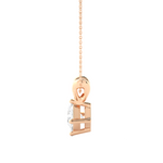 Load image into Gallery viewer, 0.5 Carat Princess Cut Solitaire Moissanite Pendant in Rose Gold
