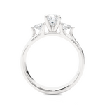 Load image into Gallery viewer, Princess and Round Stone Moissanite Ring white gold
