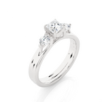 Load image into Gallery viewer, Princess and Round Stone Moissanite Ring silver
