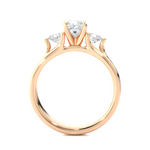 Load image into Gallery viewer, Princess and Round Stone Moissanite Ring rose gold
