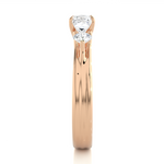 Load image into Gallery viewer, Princess and Round Stone Moissanite Ring rose gold
