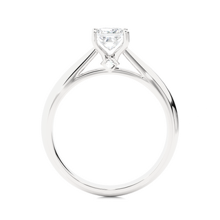 1 Ct Bridge Setting Princess Cut Moissanite Engagement Ring in Silver
