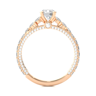 Bridge Setting With Accent Wedding Ring rose gold