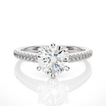 Load image into Gallery viewer, 1.50 Ct Round Cut Moissanite Six Prong Engagement Ring In White Gold
