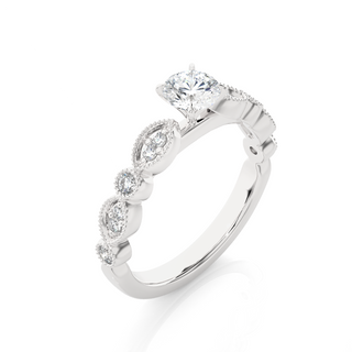 3.00 Mm Moissanite Pave Band in White Gold