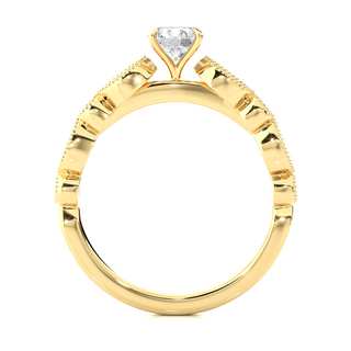 3.00 Mm Moissanite Pave Band in Yellow Gold