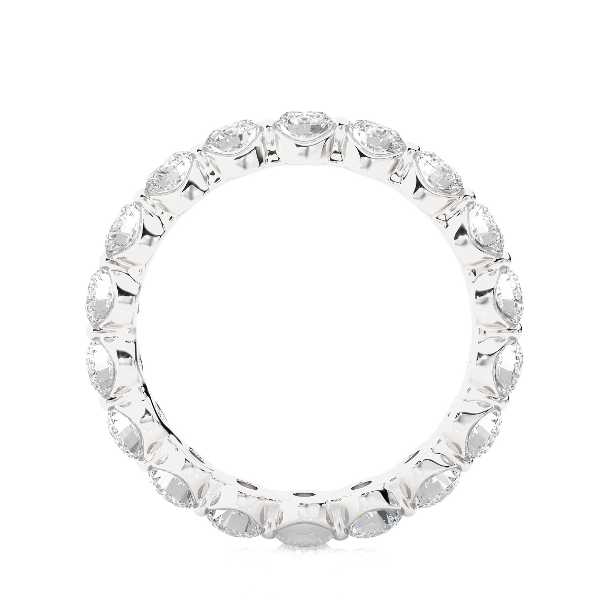 Round shape bar setting moissanite ring silver