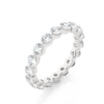 Load image into Gallery viewer, Round Shape Bar Setting Moissanite Ring silver
