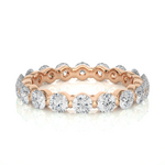 Load image into Gallery viewer, 1.50 Ct Bar Setting Round Moissanite Eternity Band In Rose Gold
