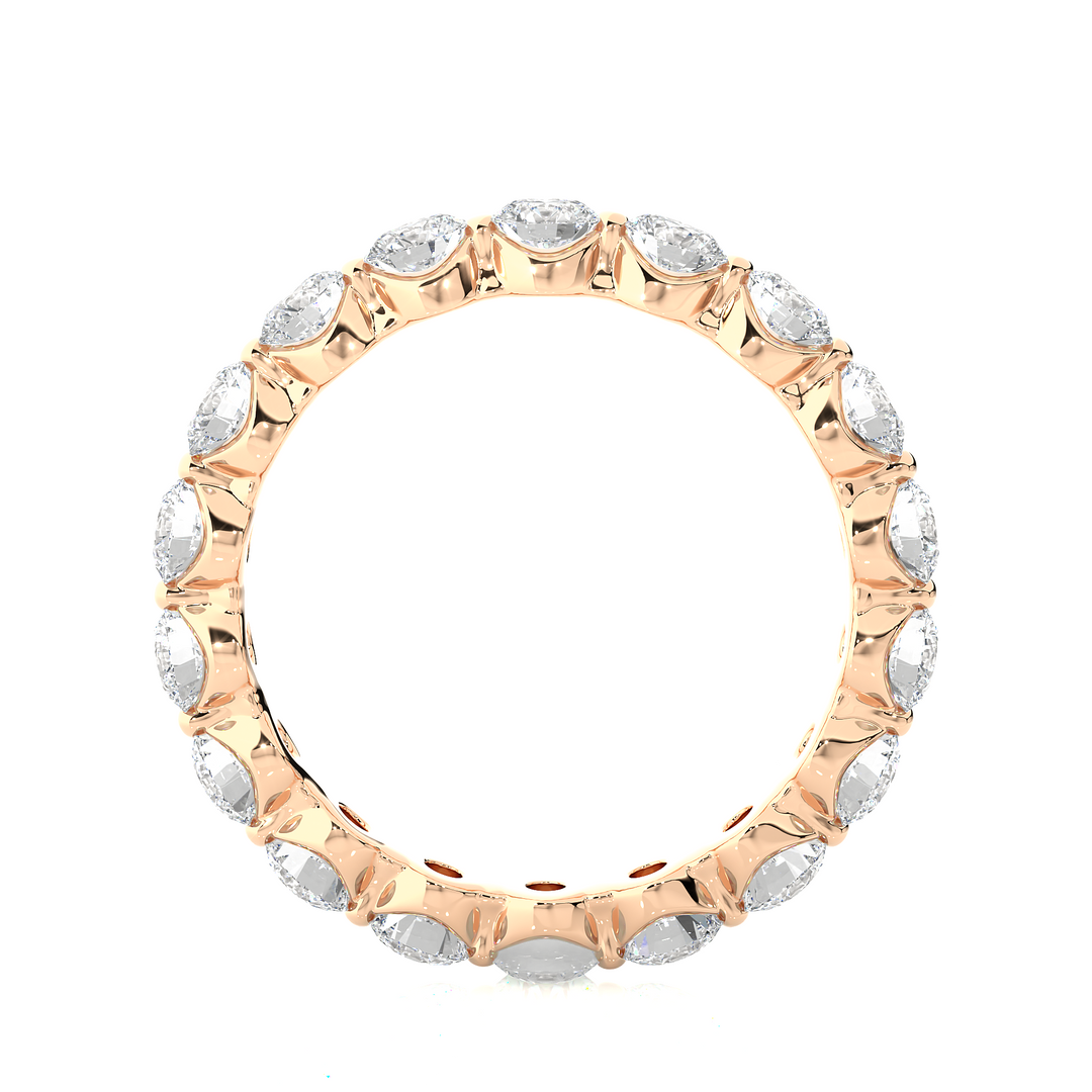 Round Shape Bar Setting Moissanite Ring rose gold