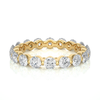 1.50 Ct Round Shape Bar Setting Moissanite Eternity Band in Rose Gold