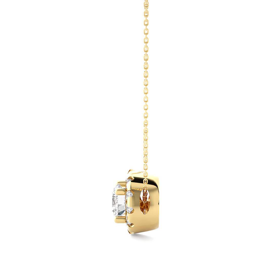 Round Shape Slim Scallop Pendat yellow gold