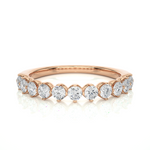 Load image into Gallery viewer, 1 Ct Round Moissanite Bar Set Half Eternity Band In Silver
