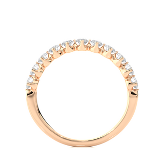 1.5ct Round Stone Bar Prong Moissanite Half Eternity Band in Rose Gold