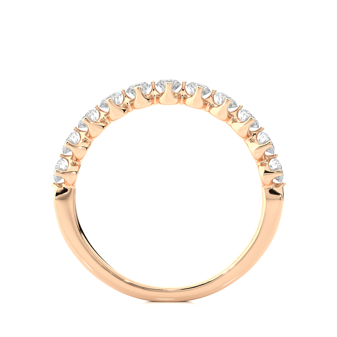 1 Ct Round Moissanite Bar Set Half Eternity Band In Rose Gold