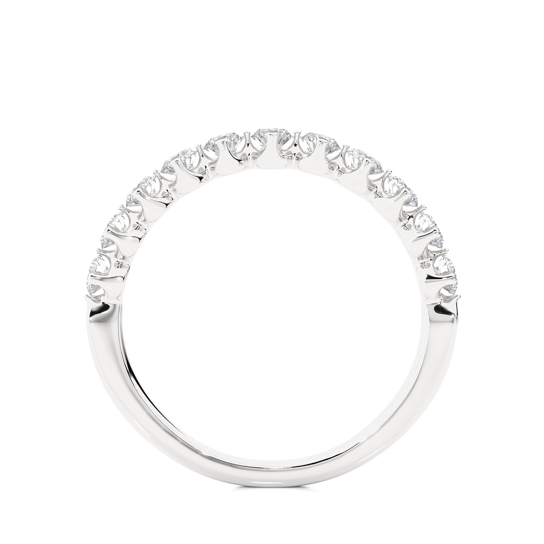 1 Ct Round Moissanite Bar Set Half Eternity Band In Silver