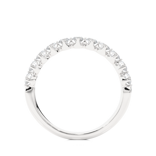 1.5ct Round Stone Bar Prong Moissanite Half Eternity Band in White Gold