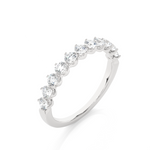 Load image into Gallery viewer, 1 Ct Round Moissanite Bar Set Half Eternity Band In Silver
