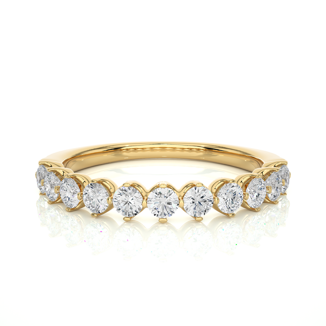1 Ct Round Moissanite Bar Set Half Eternity Band In Silver