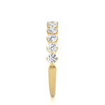 Load image into Gallery viewer, 1 Ct Round Moissanite Bar Set Half Eternity Band In Yellow Gold
