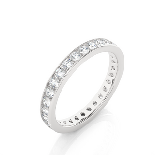 Round Stone Channel Setting Moissanite Ring white gold
