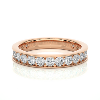Round Stone Channel Setting Moissanite Ring rose gold