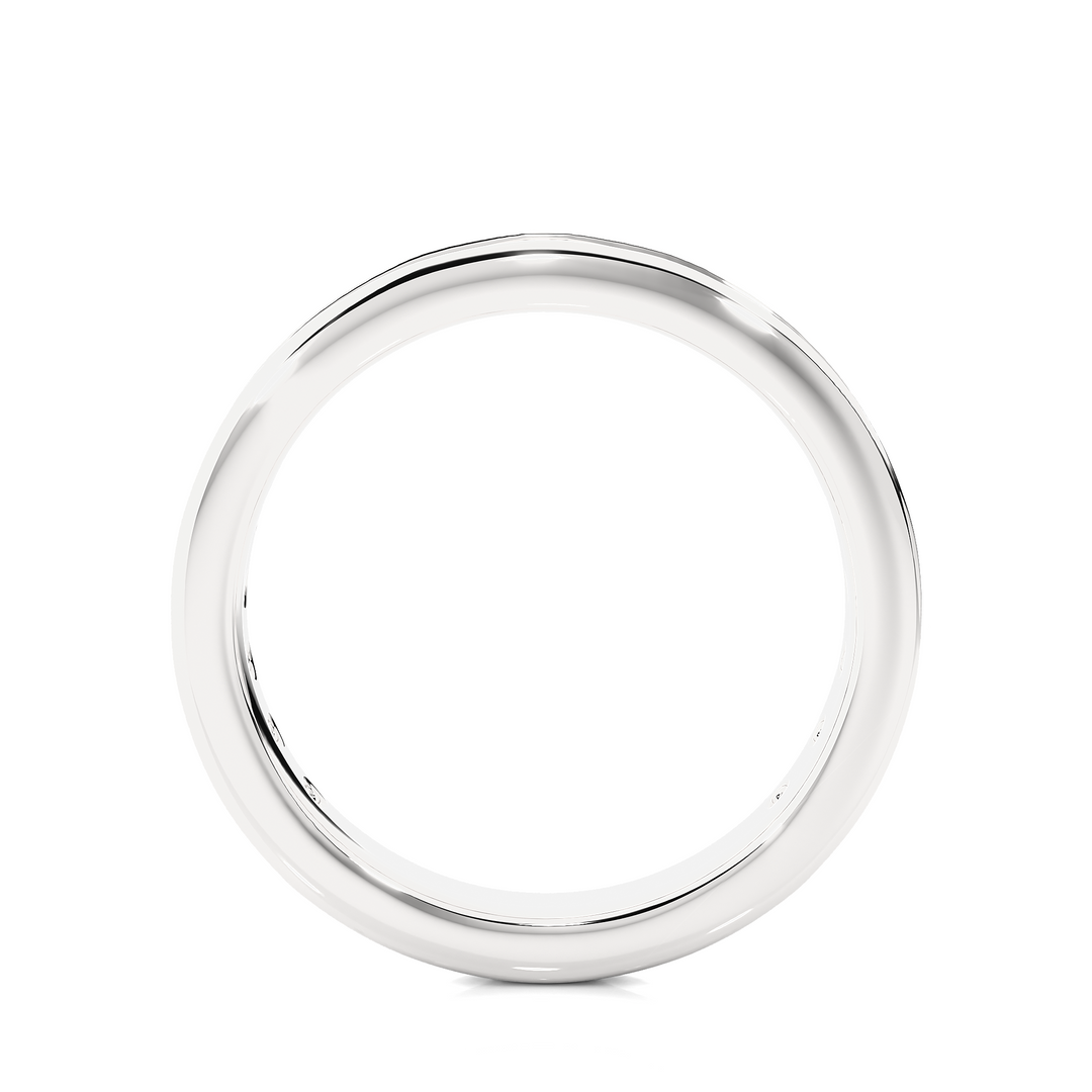 1.50 Ct Round Moissanite Channel Setting Wedding Band In Silver