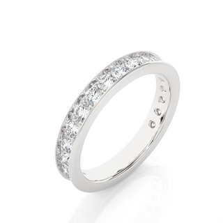 1.5ct Round Stone Channel Setting Moissanite Band in Silver