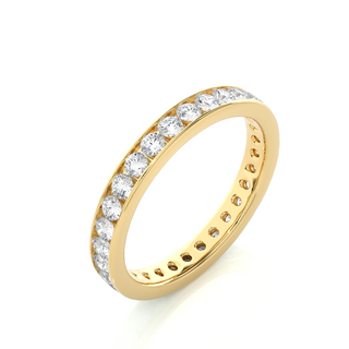 Round Stone Channel Setting Moissanite Ring yellow gold