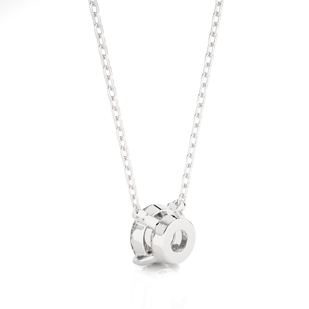 1 Carat Round Moissanite Solitaire Pendant In Silver