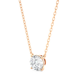 Load image into Gallery viewer, 1 Carat Round Moissanite Solitaire Pendant In Rose Gold
