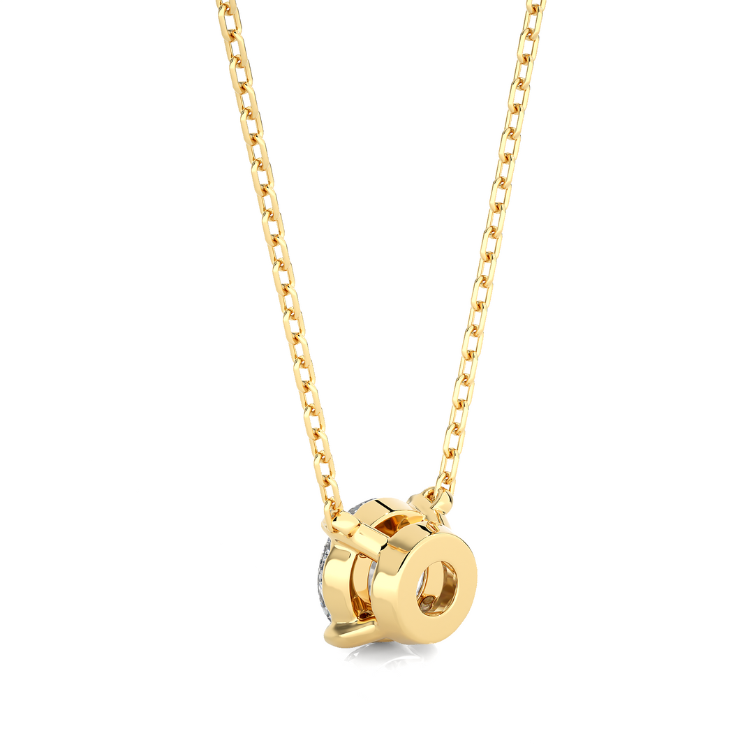 1 Carat Round Moissanite Solitaire Pendant In Yellow Gold