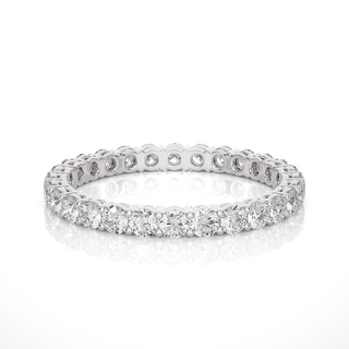 1 Ct Round Stone Surface Prong Moissanite Eternity Band in White Gold