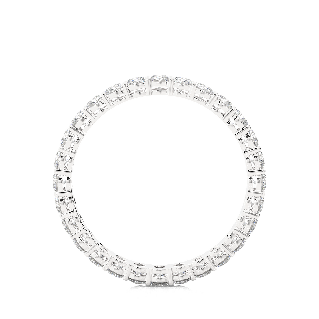 Round Stone Surface Prong Moissanite Ring silver