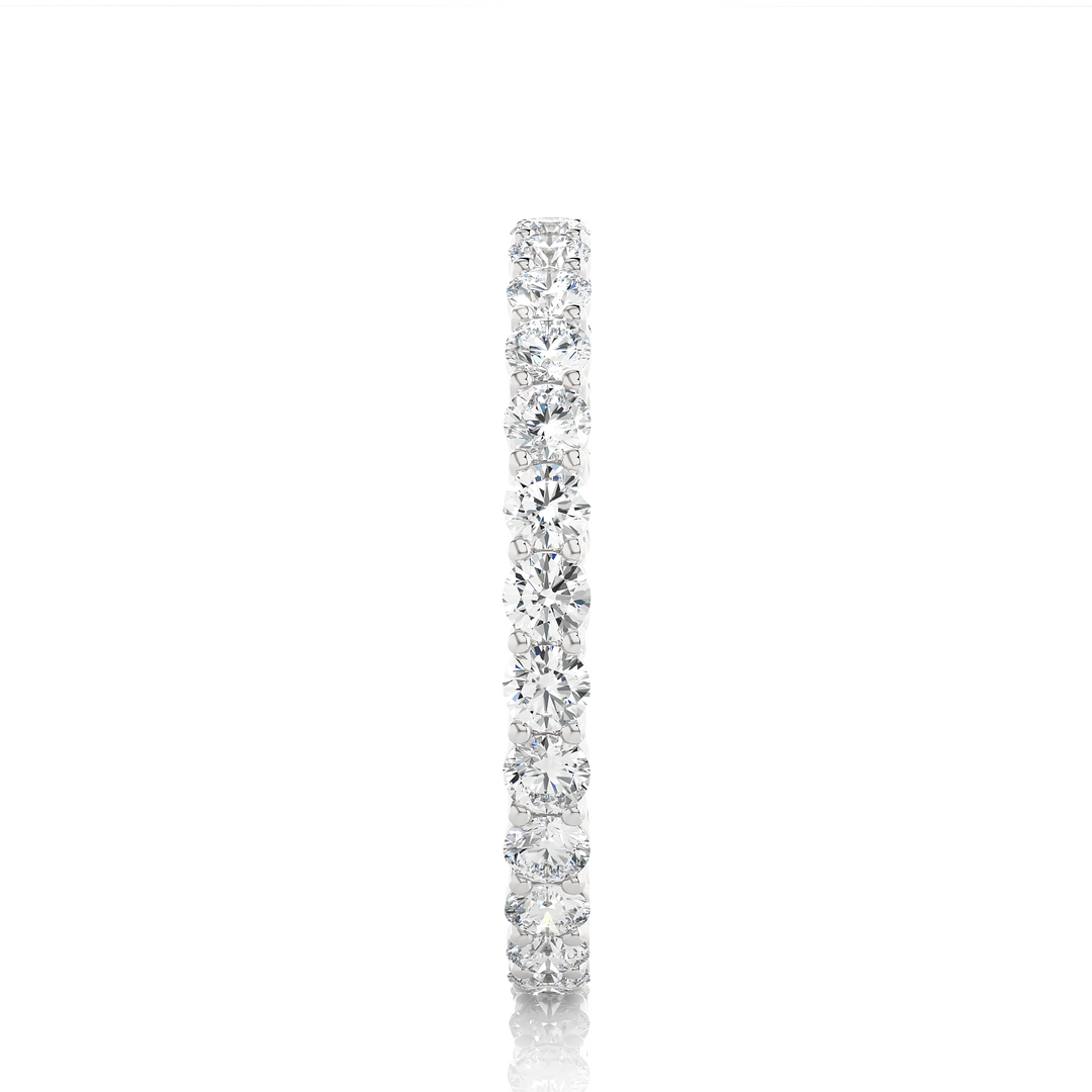 1 Ct Round Moissanite Surface Prong Eternity Band In Silver