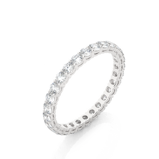Round Stone Surface Prong Moissanite Ring white gold