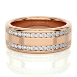 Load image into Gallery viewer, 1 Ct Round Moissanite Two Row Wedding Band In Silver

