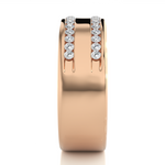 Load image into Gallery viewer, Round Stone Two Row Moissanite Ring rose gold
