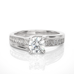 Load image into Gallery viewer, 1.50 Ct Round Moissanite Bypass Channel Set Ring In Yellow Gold
